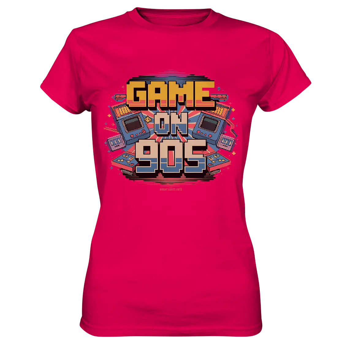 GAME ON 90S Retro Gaming Design - Ladies Premium Shirt Bright Lights Arts