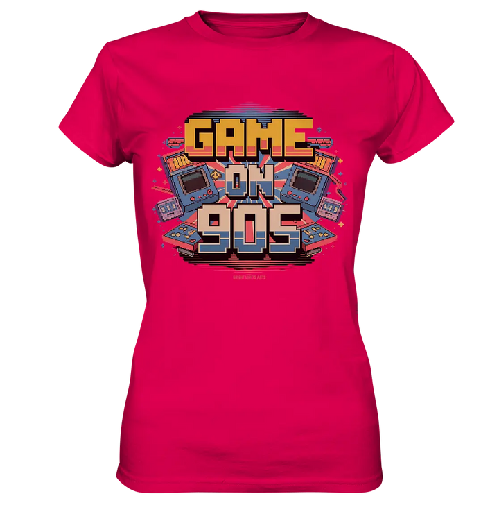 GAME ON 90S Retro Gaming Design - Ladies Premium Shirt Bright Lights Arts