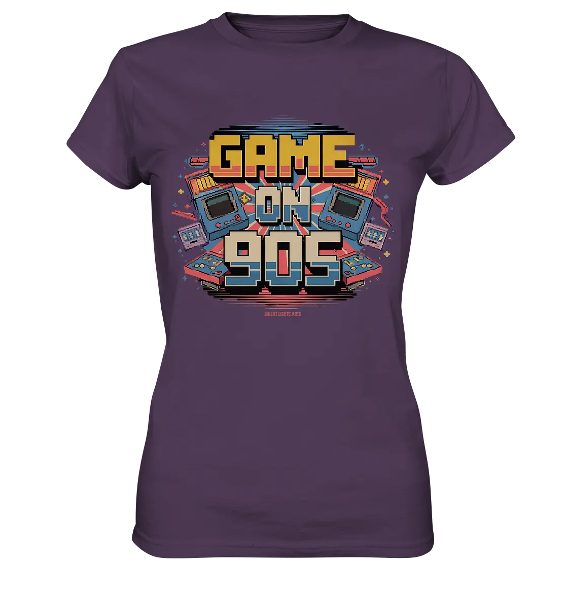 GAME ON 90S Retro Gaming Design - Ladies Premium Shirt Bright Lights Arts