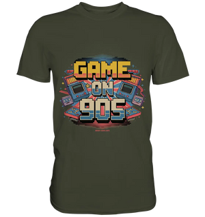GAME ON 90S Retro Gaming Design - Premium Shirt Bright Lights Arts