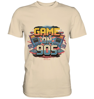 GAME ON 90S Retro Gaming Design - Premium Shirt Bright Lights Arts