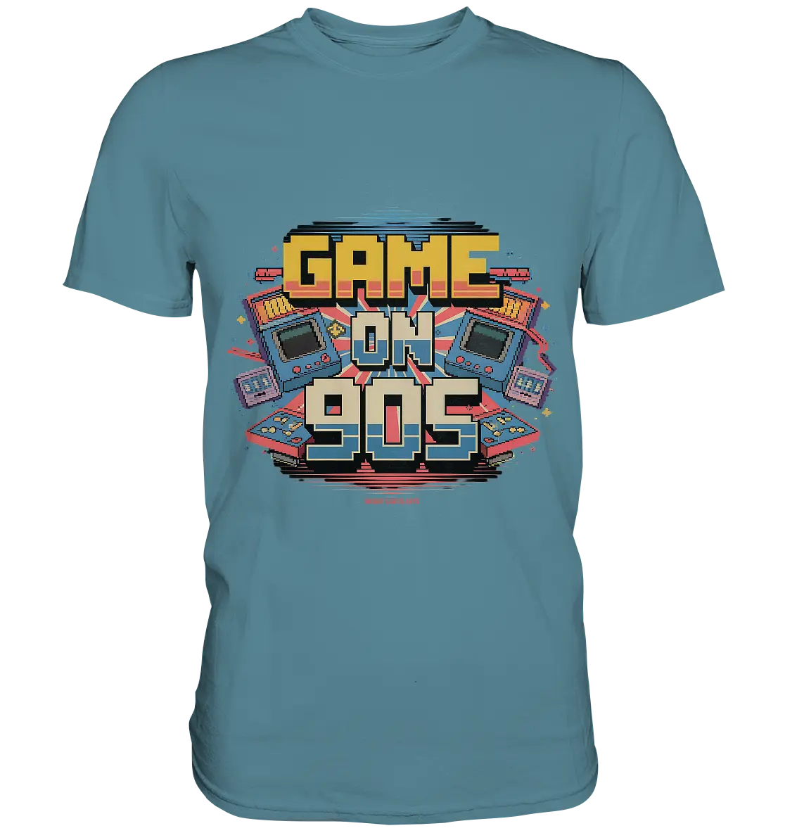 GAME ON 90S Retro Gaming Design - Premium Shirt Bright Lights Arts