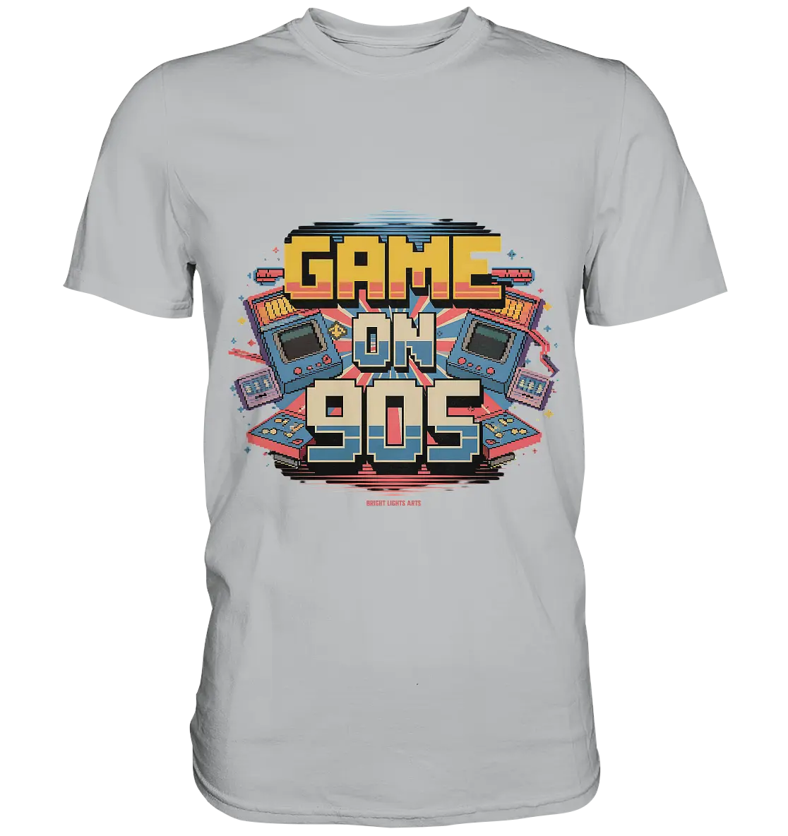 GAME ON 90S Retro Gaming Design - Premium Shirt Bright Lights Arts