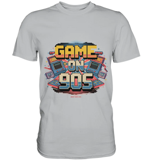 GAME ON 90S Retro Gaming Design - Premium Shirt Bright Lights Arts