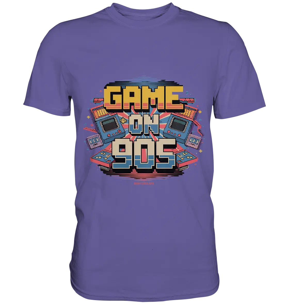 GAME ON 90S Retro Gaming Design - Premium Shirt Bright Lights Arts