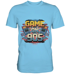 GAME ON 90S Retro Gaming Design - Premium Shirt Bright Lights Arts