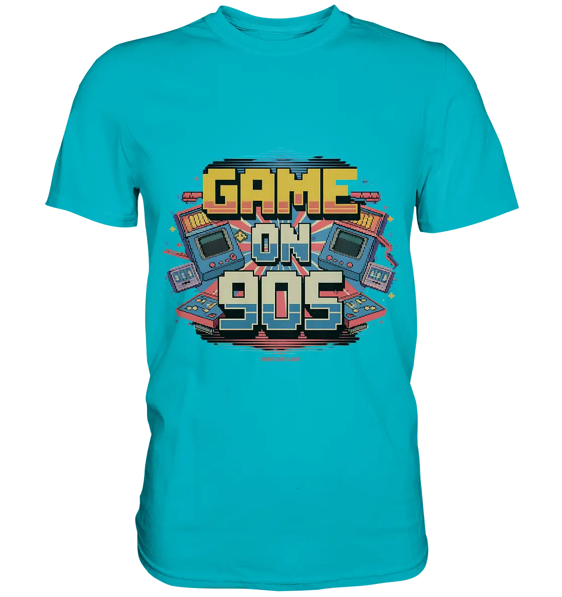 GAME ON 90S Retro Gaming Design - Premium Shirt Bright Lights Arts