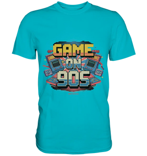 GAME ON 90S Retro Gaming Design - Premium Shirt Bright Lights Arts