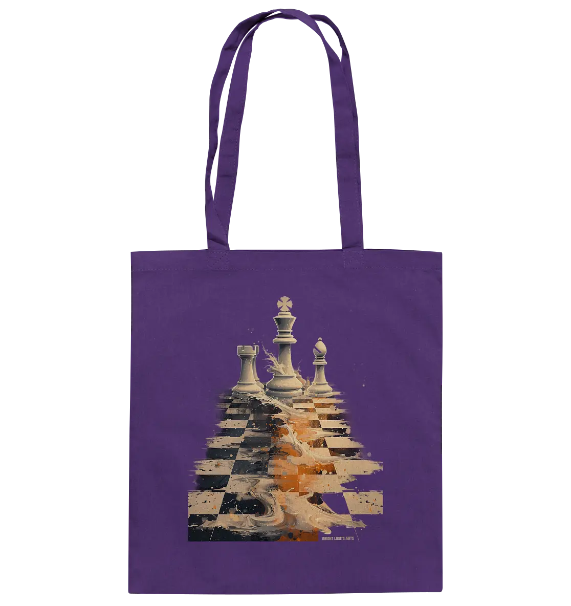 Game of Strategy – Dynamisches Schachdesign voller Energie - Baumwolltasche Bright Lights Arts