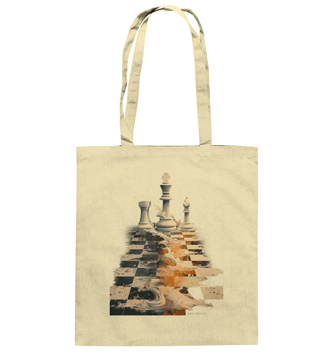 Game of Strategy – Dynamisches Schachdesign voller Energie - Baumwolltasche Bright Lights Arts