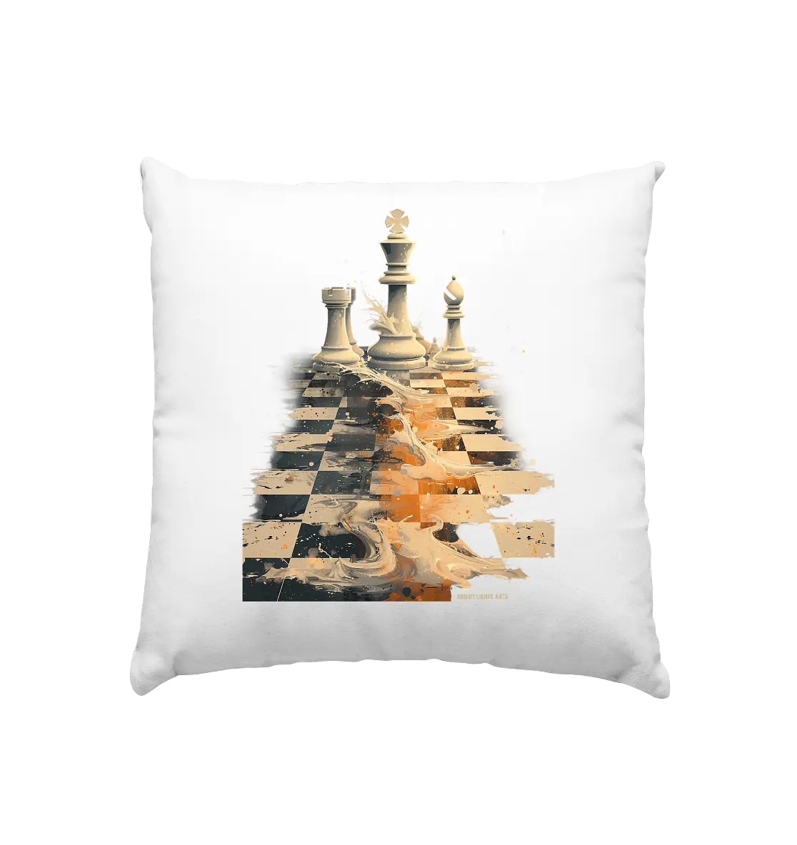 Game of Strategy – Dynamisches Schachdesign voller Energie - Kissen 40x40cm Bright Lights Arts