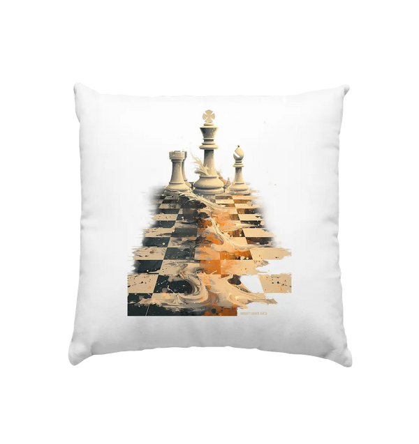 Game of Strategy – Dynamisches Schachdesign voller Energie - Kissen 40x40cm Bright Lights Arts
