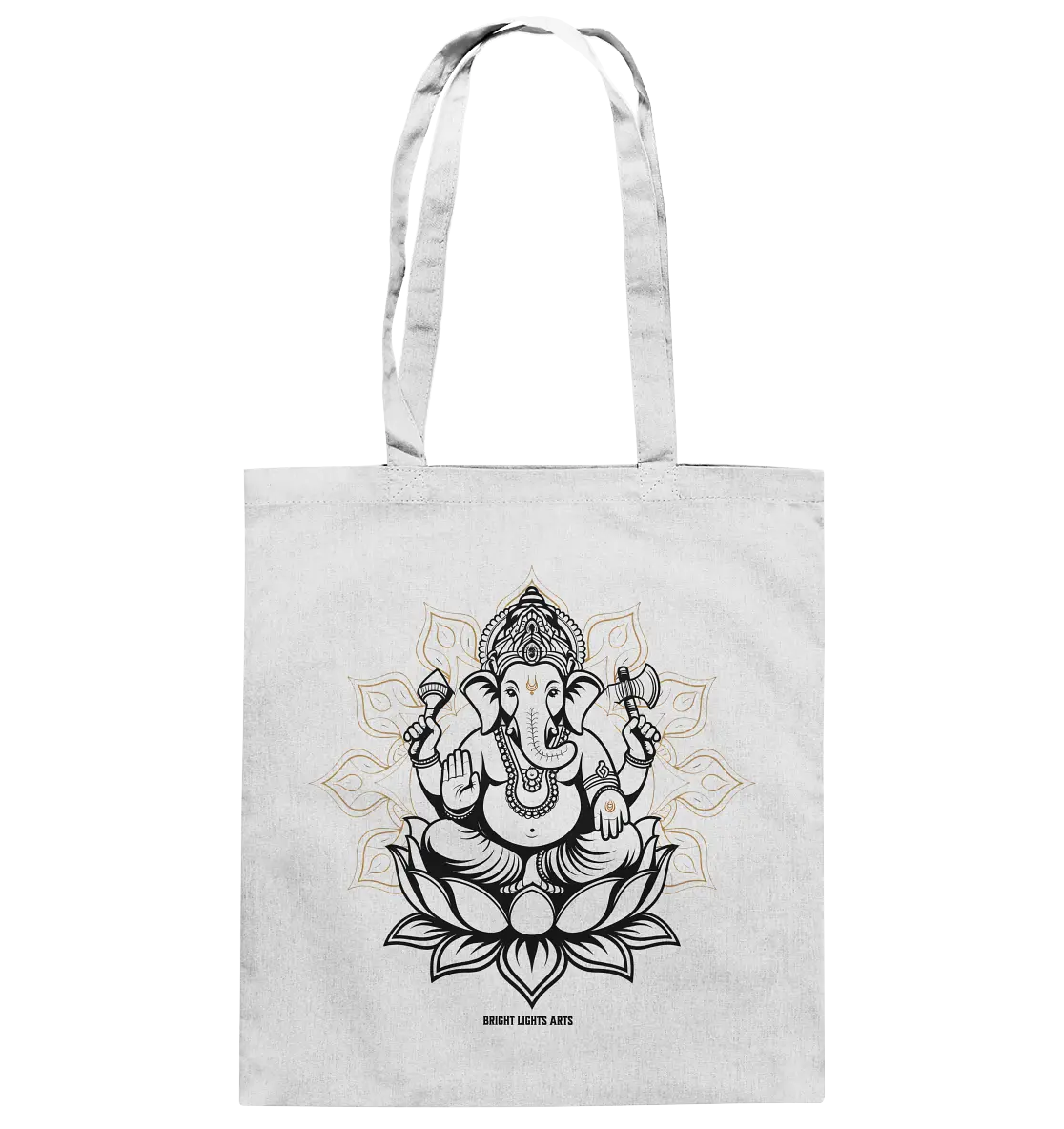 Ganesha im Goldenen Mandala – Spirituelle Harmonie - Baumwolltasche Bright Lights Arts