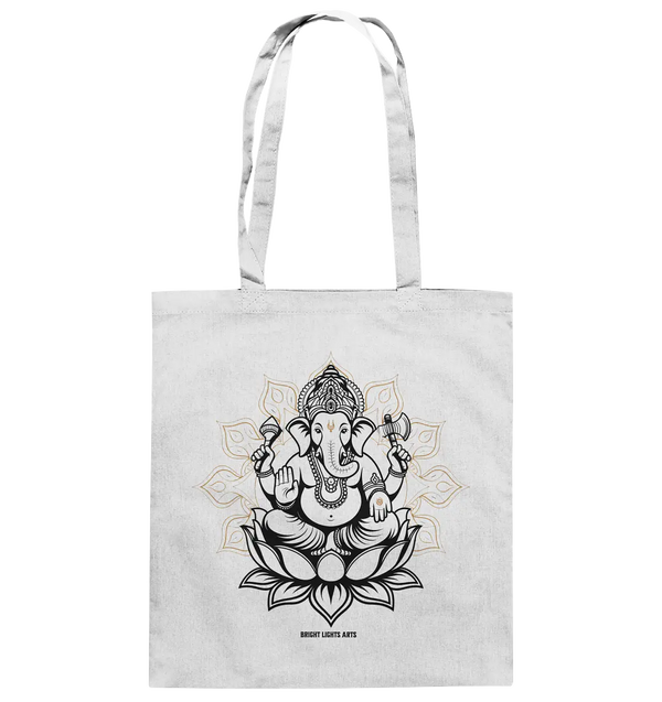 Ganesha im Goldenen Mandala – Spirituelle Harmonie - Baumwolltasche Bright Lights Arts