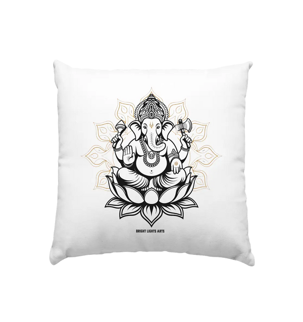 Ganesha im Goldenen Mandala – Spirituelle Harmonie - Kissen 40x40cm Bright Lights Arts