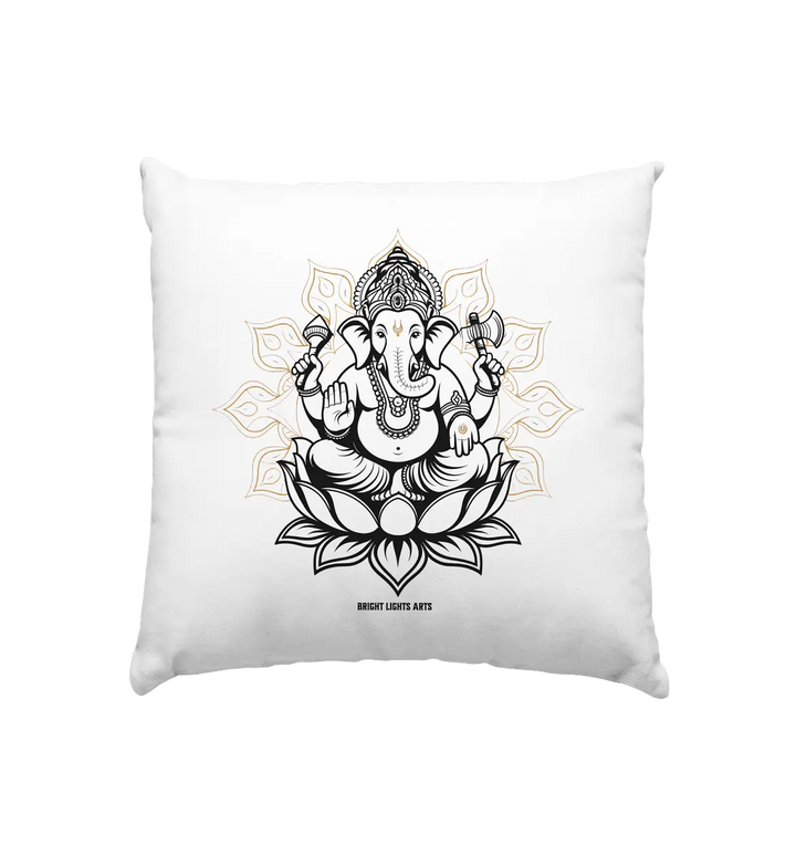 Ganesha im Goldenen Mandala – Spirituelle Harmonie - Kissen 40x40cm Bright Lights Arts