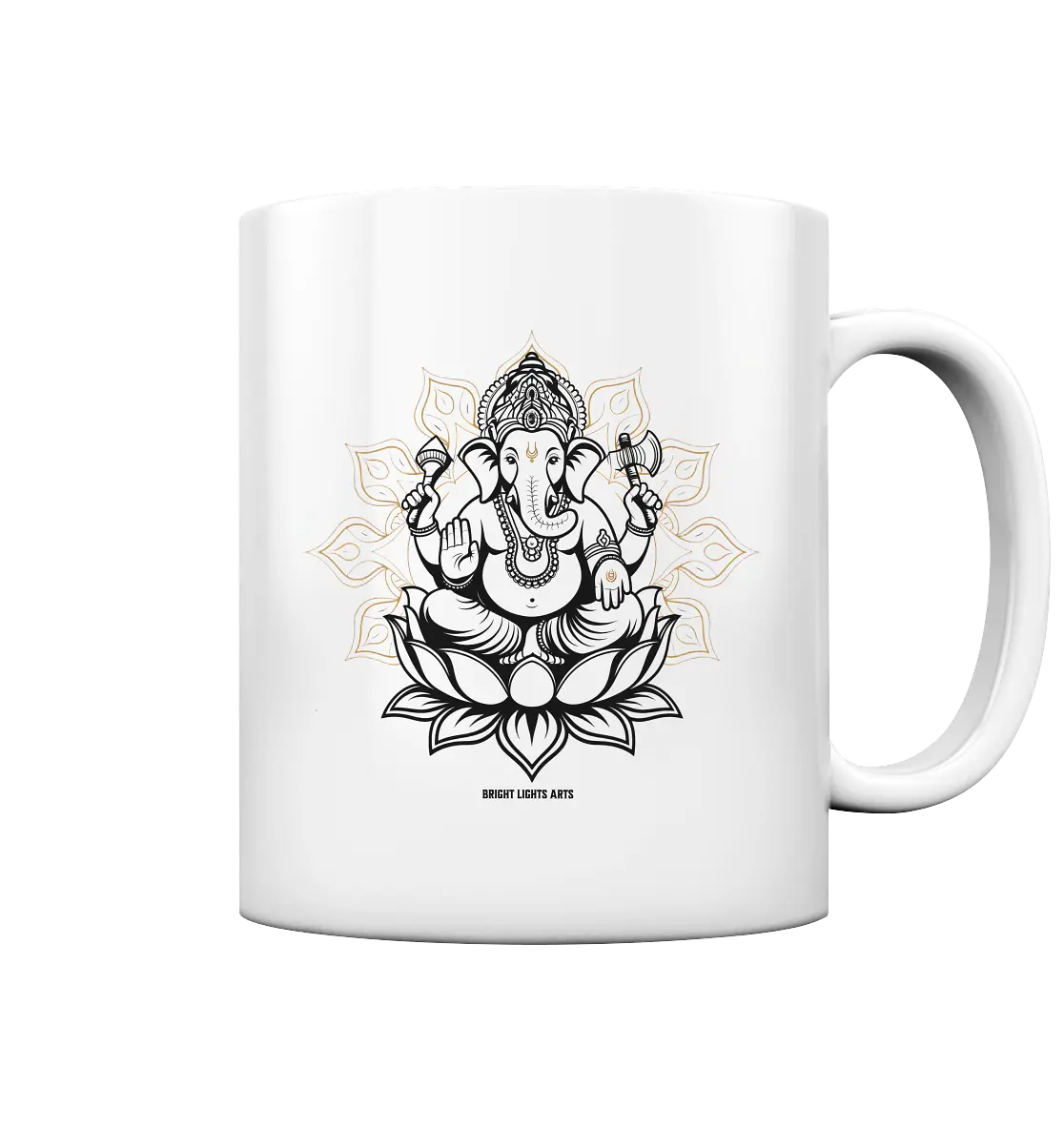 Ganesha im Goldenen Mandala – Spirituelle Harmonie - Tasse glossy Bright Lights Arts