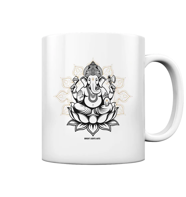 Ganesha im Goldenen Mandala – Spirituelle Harmonie - Tasse glossy Bright Lights Arts