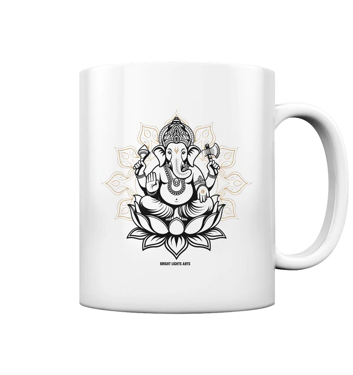 Ganesha im Goldenen Mandala – Spirituelle Harmonie - Tasse glossy Bright Lights Arts