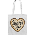 Gebacken mit Liebe – Herzgebäck - Baumwolltasche Bright Lights Arts