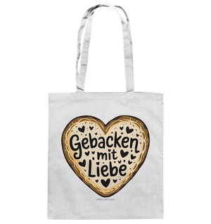 Gebacken mit Liebe – Herzgebäck - Baumwolltasche Bright Lights Arts