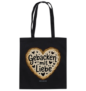 Gebacken mit Liebe – Herzgebäck - Baumwolltasche Bright Lights Arts