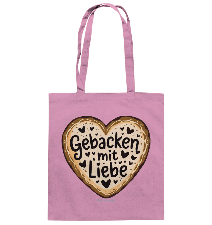 Gebacken mit Liebe – Herzgebäck - Baumwolltasche Bright Lights Arts