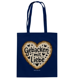 Gebacken mit Liebe – Herzgebäck - Baumwolltasche Bright Lights Arts