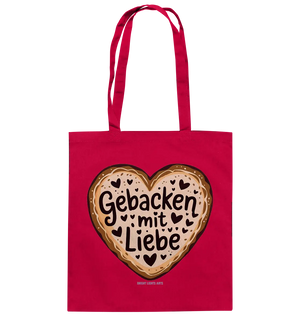 Gebacken mit Liebe – Herzgebäck - Baumwolltasche Bright Lights Arts