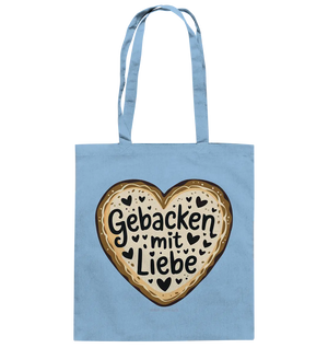 Gebacken mit Liebe – Herzgebäck - Baumwolltasche Bright Lights Arts