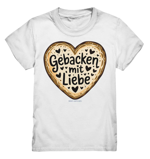 Gebacken mit Liebe – Herzgebäck - Kids Premium Shirt Bright Lights Arts