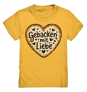 Gebacken mit Liebe – Herzgebäck - Kids Premium Shirt Bright Lights Arts