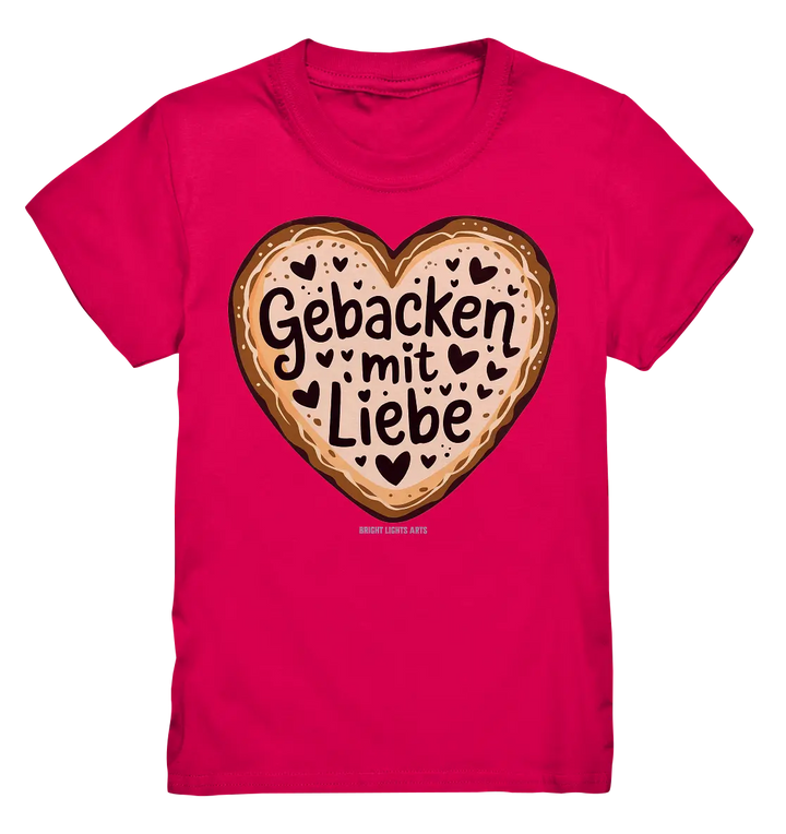 Gebacken mit Liebe – Herzgebäck - Kids Premium Shirt Bright Lights Arts