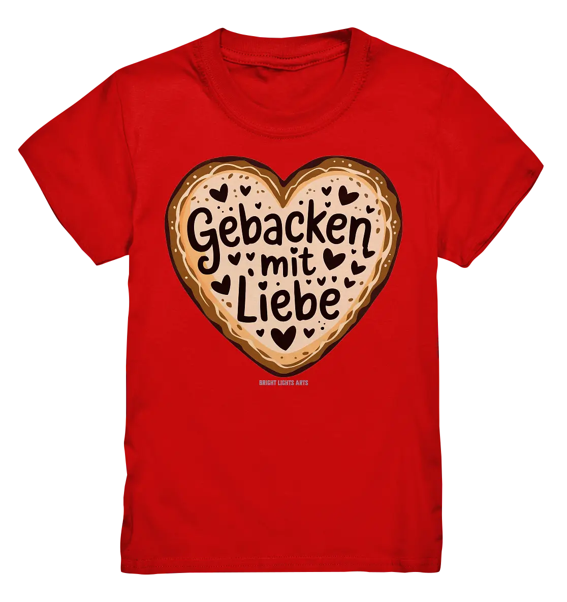Gebacken mit Liebe – Herzgebäck - Kids Premium Shirt Bright Lights Arts