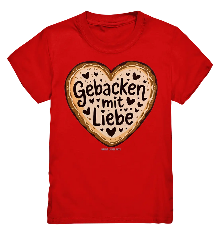 Gebacken mit Liebe – Herzgebäck - Kids Premium Shirt Bright Lights Arts