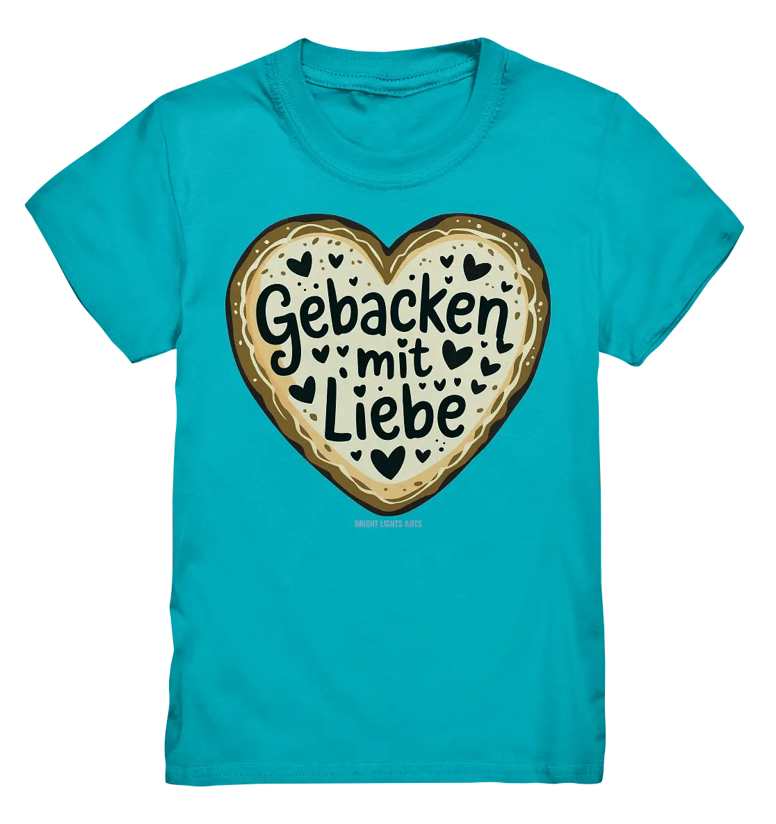 Gebacken mit Liebe – Herzgebäck - Kids Premium Shirt Bright Lights Arts