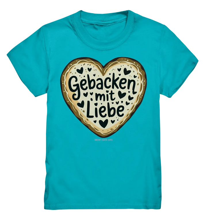 Gebacken mit Liebe – Herzgebäck - Kids Premium Shirt Bright Lights Arts