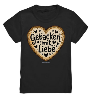 Gebacken mit Liebe – Herzgebäck - Kids Premium Shirt Bright Lights Arts