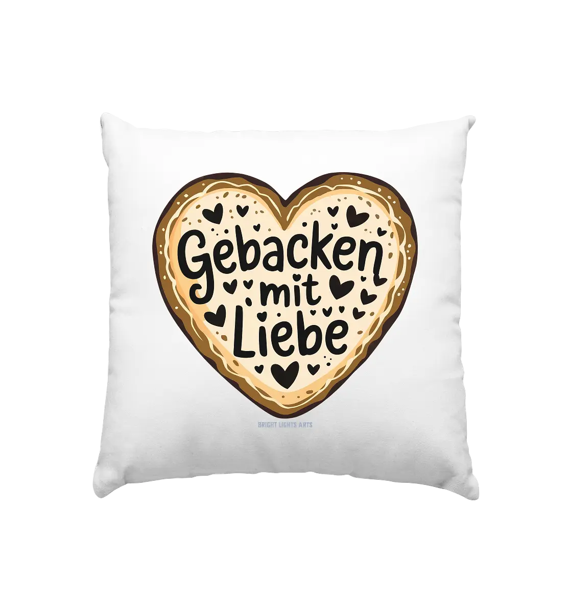 Gebacken mit Liebe – Herzgebäck - Kissen 40x40cm Bright Lights Arts
