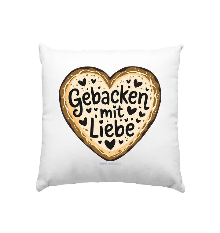 Gebacken mit Liebe – Herzgebäck - Kissen 40x40cm Bright Lights Arts