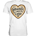 Gebacken mit Liebe – Herzgebäck - Premium Shirt Bright Lights Arts