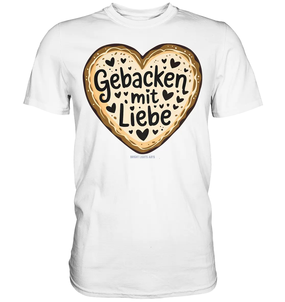 Gebacken mit Liebe – Herzgebäck - Premium Shirt Bright Lights Arts