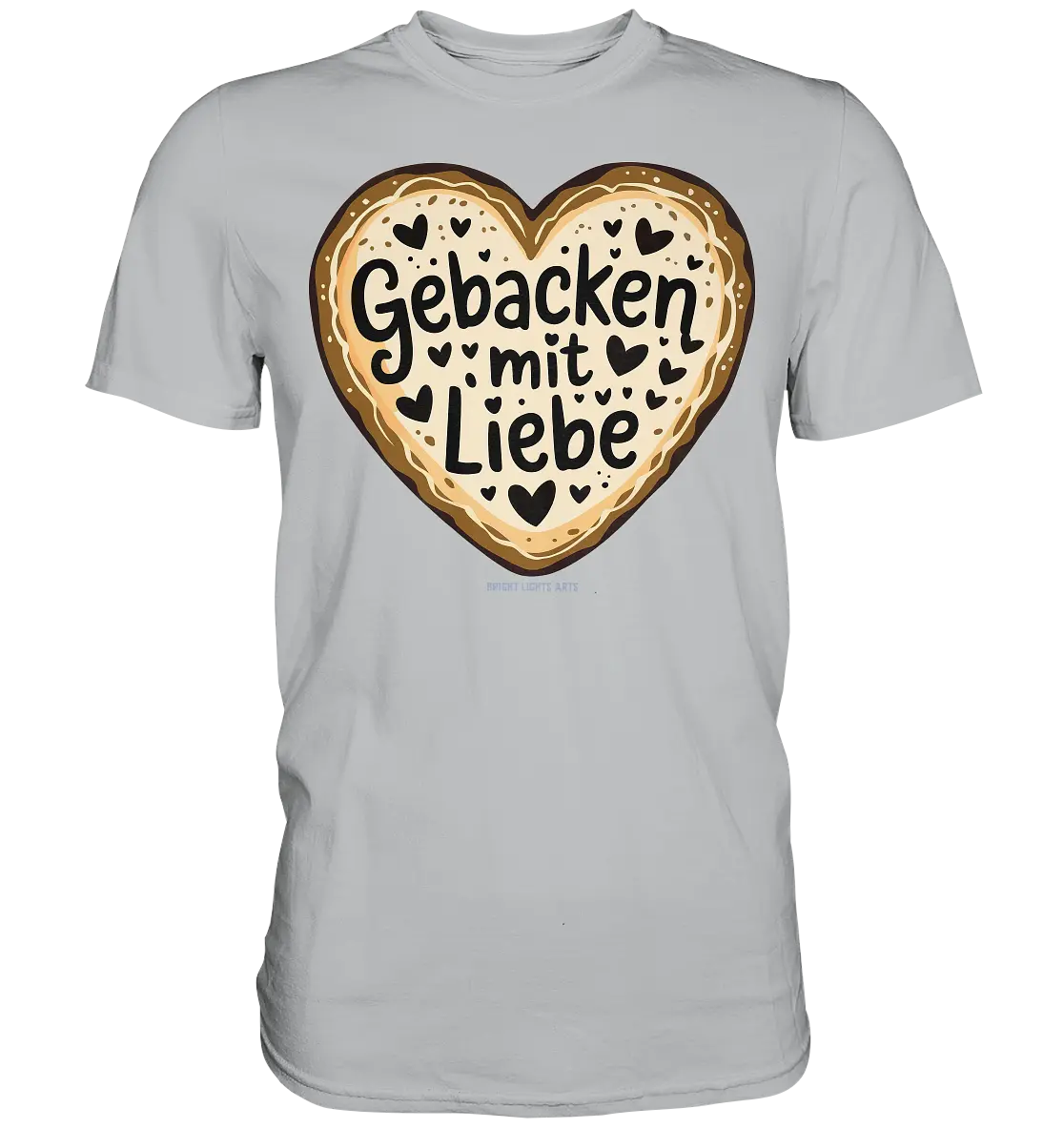 Gebacken mit Liebe – Herzgebäck - Premium Shirt Bright Lights Arts