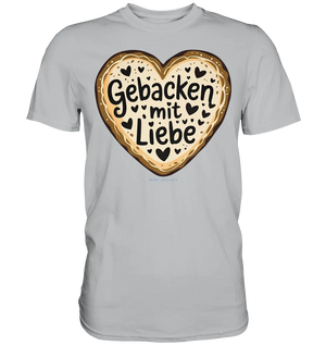 Gebacken mit Liebe – Herzgebäck - Premium Shirt Bright Lights Arts