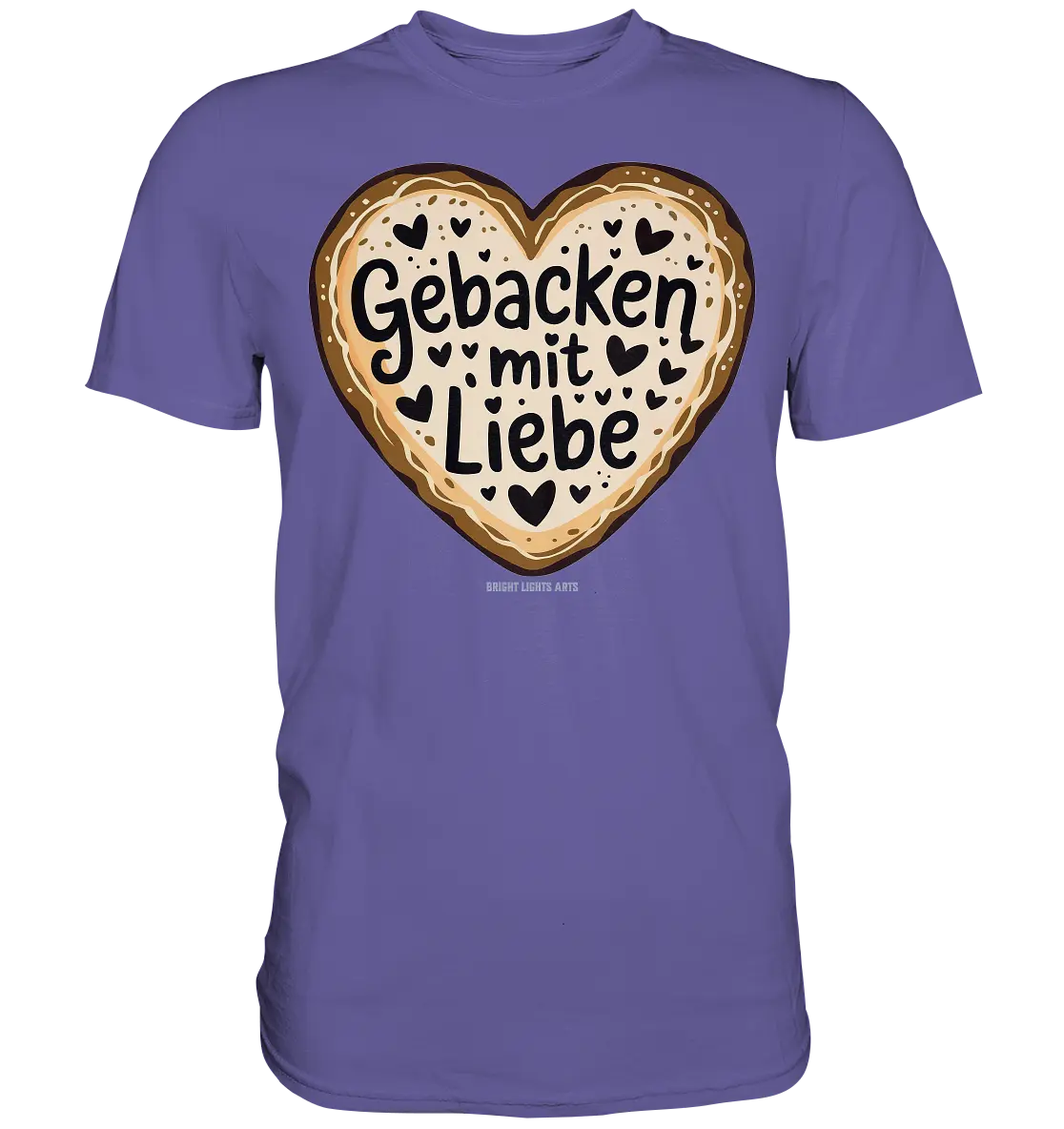 Gebacken mit Liebe – Herzgebäck - Premium Shirt Bright Lights Arts
