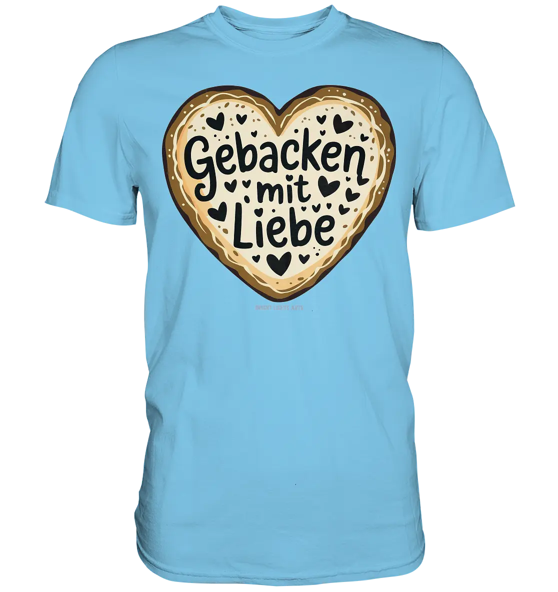 Gebacken mit Liebe – Herzgebäck - Premium Shirt Bright Lights Arts