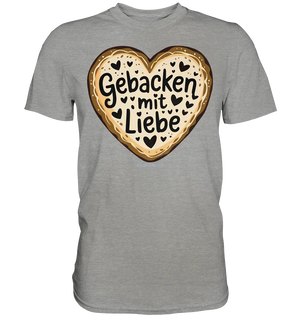 Gebacken mit Liebe – Herzgebäck - Premium Shirt Bright Lights Arts