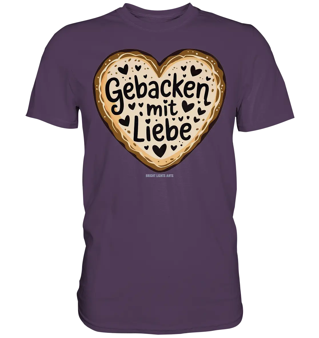 Gebacken mit Liebe – Herzgebäck - Premium Shirt Bright Lights Arts
