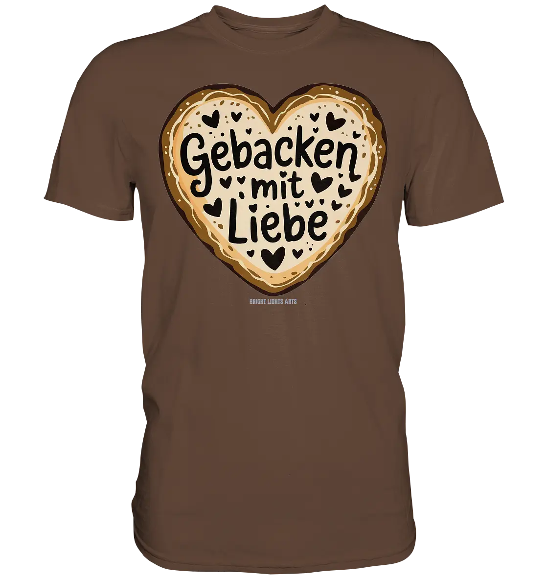 Gebacken mit Liebe – Herzgebäck - Premium Shirt Bright Lights Arts