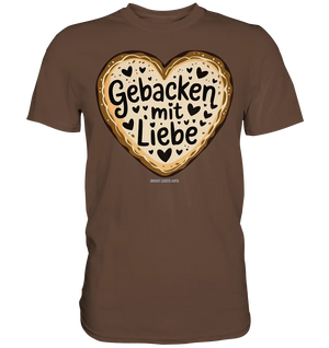 Gebacken mit Liebe – Herzgebäck - Premium Shirt Bright Lights Arts